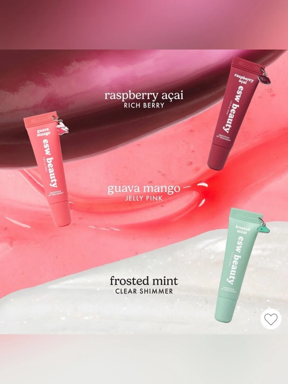 ESW Beauty lip treatment set of 3 with charms